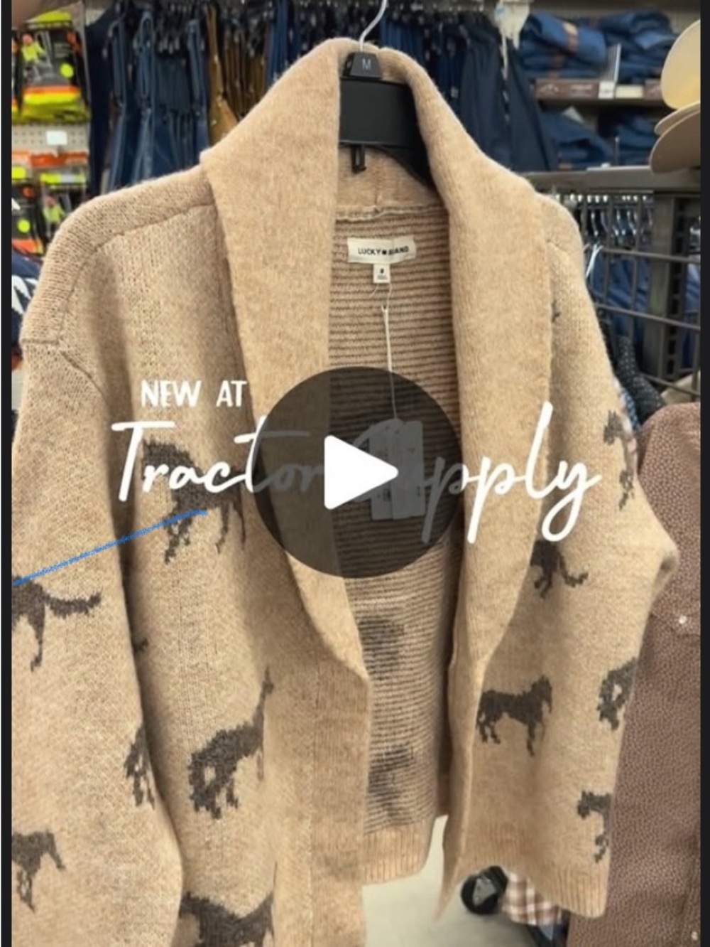 Lucky Brand Tan Horse-Print Shawl Collar Cardigan went viral and sold out!!!